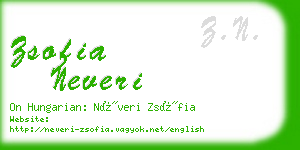 zsofia neveri business card